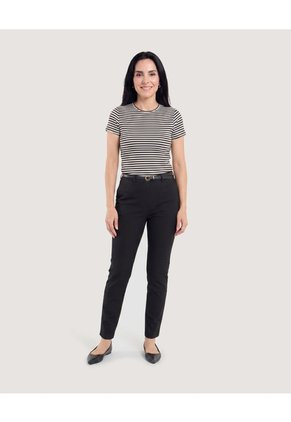 Camiseta Crop Básica Para Mujer Negro Ostu