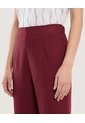 Pantalón Fluido Tiro Alto  Para Mujer Vino Ostu de Ostu