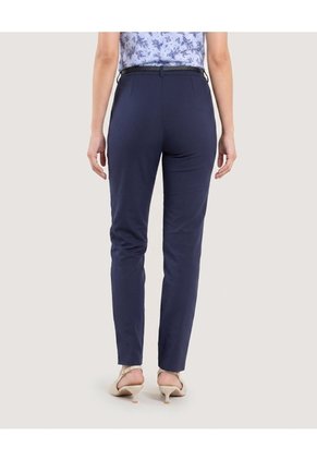 Pantalon Basico Tipo Chino Para Mujer Azul Ostu
