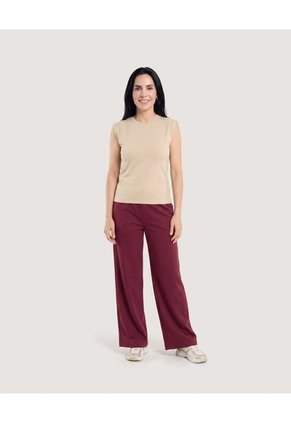 Camiseta Mujer Sin Mangas Con Screen  Para Mujer Beige Ostu