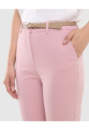 Pantalon Basico Tipo Chino  Para Mujer Rosado Ostu