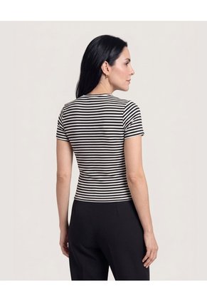 Camiseta Crop Básica Para Mujer Negro Ostu