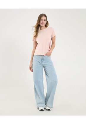 Camiseta Para Mujer Manga Corta Color Rosado  Marca Ostu #40092161