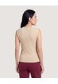 Camiseta Mujer Sin Mangas Con Screen  Para Mujer Beige Ostu de Ostu
