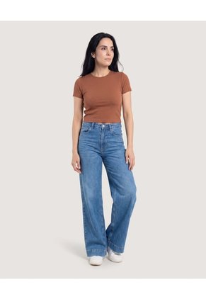 Crop Top Basico Para Mujer Café Ostu