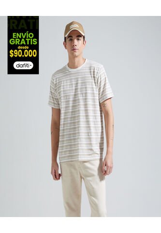 Camiseta Para Hombre Manga Corta Color Blanco Marca Ostu #60091088 Ostu