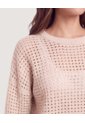 Saco Tejido Calado Cuello Redondo  Para Mujer Beige Ostu de Ostu
