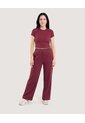Crop Top Basico  Para Mujer Vino Ostu de Ostu