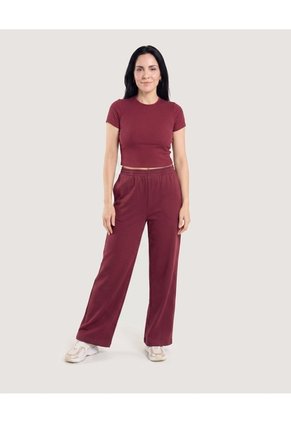 Crop Top Basico Para Mujer Vino Ostu