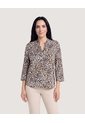 Blusa Basica Manga ¾  Para Mujer Negro Ostu de Ostu