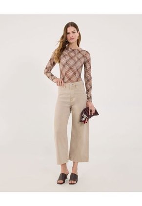 Camiseta Para Mujer Manga Larga Cuello Redondo Color Café Marca Ostu #40092560