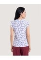 Blusa Manga Corta Con Boleros  Para Mujer Azul Ostu de Ostu