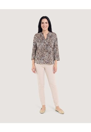 Blusa Basica Manga ¾  Para Mujer Negro Ostu