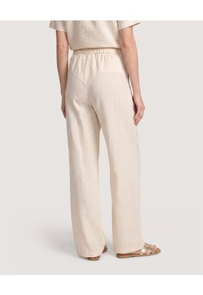 Pantalón Bota Ancha Estampado Para Mujer Marfil Ostu