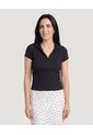 Polo Cropped  Para Mujer Negro Ostu de Ostu