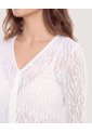 Camiseta Mesh Lace Up  Para Mujer Crema Ostu de Ostu