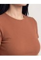Crop Top Basico  Para Mujer Café Ostu de Ostu