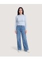Camiseta Crop Manga Larga  Para Mujer Azul Ostu de Ostu