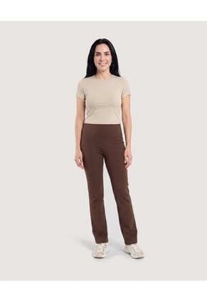 Crop Top Basico Para Mujer Beige Ostu