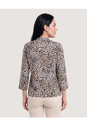 Blusa Basica Manga ¾  Para Mujer Negro Ostu
