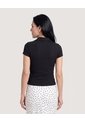 Polo Cropped  Para Mujer Negro Ostu de Ostu