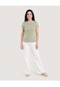 Camiseta Básica Cuello Redondo  Para Mujer Verde Ostu de Ostu