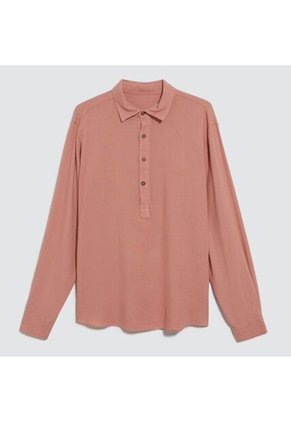 Camisa Para Hombre Manga Larga Sin Bolsillo Color Rosado  Marca Ostu #60010532