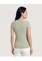Camiseta Básica Cuello Redondo  Para Mujer Verde Ostu de Ostu