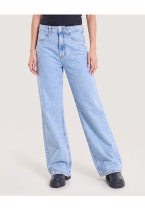 Jean Para Mujer Wide-Leg Color Azul Marca Ostu #40160593