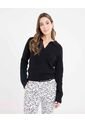 Saco  Para Mujer Cuello Camisero Color Negro Marca Ostu #40330095 de Ostu