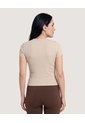 Crop Top Basico  Para Mujer Beige Ostu de Ostu