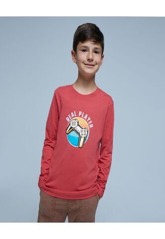 Camiseta Para Niño Manga Larga Color Naranja Marca Ostu #80090206 Ostu