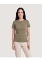 Camiseta Básica De Manga Corta  Para Mujer Verde Ostu de Ostu