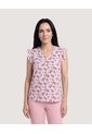 Blusa Manga Corta Con Boleros  Para Mujer Rosa Ostu de Ostu