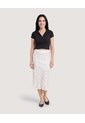 Falda Midi Fluida Con Puntos  Para Mujer Blanco Ostu de Ostu