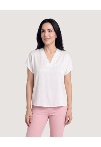 Blusa Con Escote En V  Para Mujer Blanco Ostu Ostu