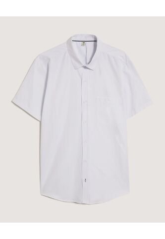 Camisa  Para Hombre Manga Corta Con Bolsillo Cuello Casual M Color Blanco Marca Ostu #60010883 Ostu