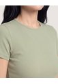 Crop Top Basico  Para Mujer Verde Ostu de Ostu