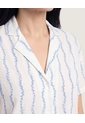 Camisa Manga Corta Cuello Solapa  Para Mujer Blanco Ostu de Ostu