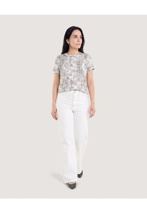 Jean Wide Leg Off White Para Mujer Crudo Ostu