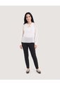 Blusa Con Lazo Manga Larga  Para Mujer Blanco Ostu de Ostu