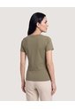 Camiseta Básica De Manga Corta  Para Mujer Verde Ostu de Ostu