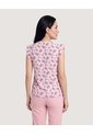 Blusa Manga Corta Con Boleros  Para Mujer Rosa Ostu de Ostu