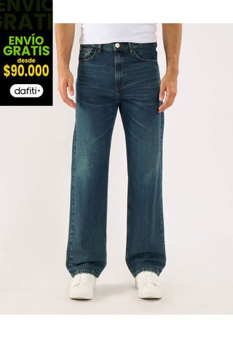 Jean Para Hombre Straight Color Azul Marca Ostu #60160443 Ostu