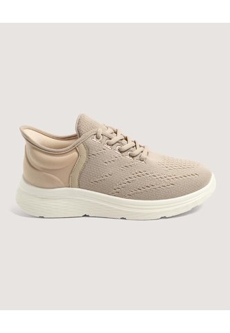 Tenis Chunky Tejido  Para Mujer Beige Ostu Ostu