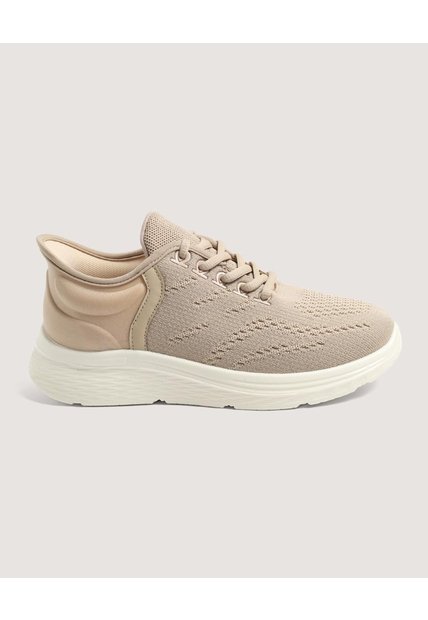 Tenis Chunky Tejido  Para Mujer Beige Ostu