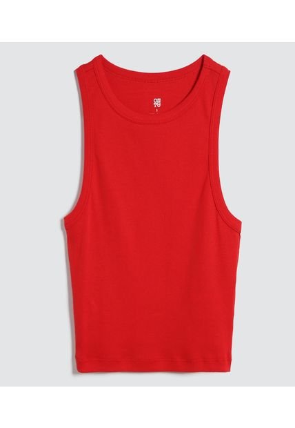 Camiseta Para Mujer Crop Top Manga Sisa Color Rojo Marca Ostu #40092009