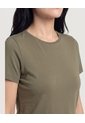 Camiseta Básica De Manga Corta  Para Mujer Verde Ostu de Ostu