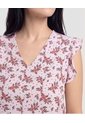 Blusa Manga Corta Con Boleros  Para Mujer Rosa Ostu de Ostu