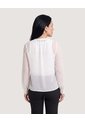 Blusa Con Lazo Manga Larga  Para Mujer Blanco Ostu de Ostu